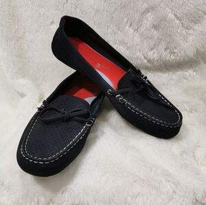 Tommy Hilfiger Blue Suede Slip On Loafers - Sz 8-1/2